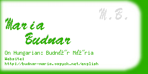 maria budnar business card